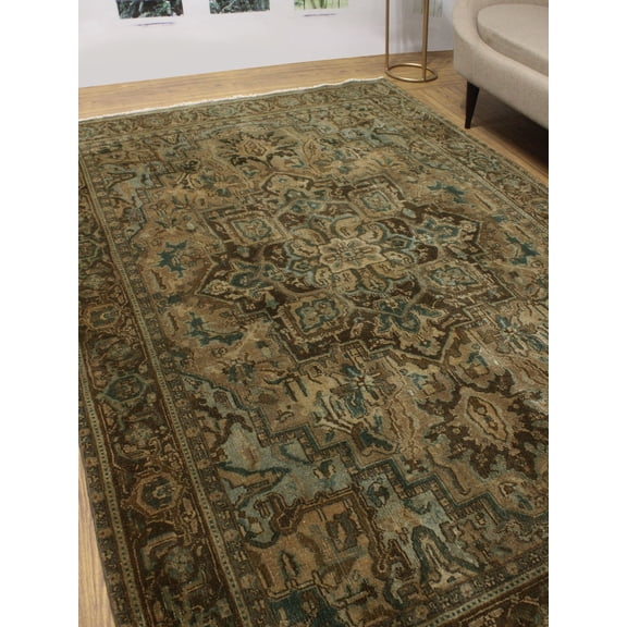 Fine VTG Barbra Brown/Beige Rug, 6'6" x 9'7"