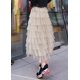 thumbnail image 2 of Falda larga de malla con volantes y cintura elástica para mujer Albaricoque M Albaricoque M Xishao ropa, 2 of 2