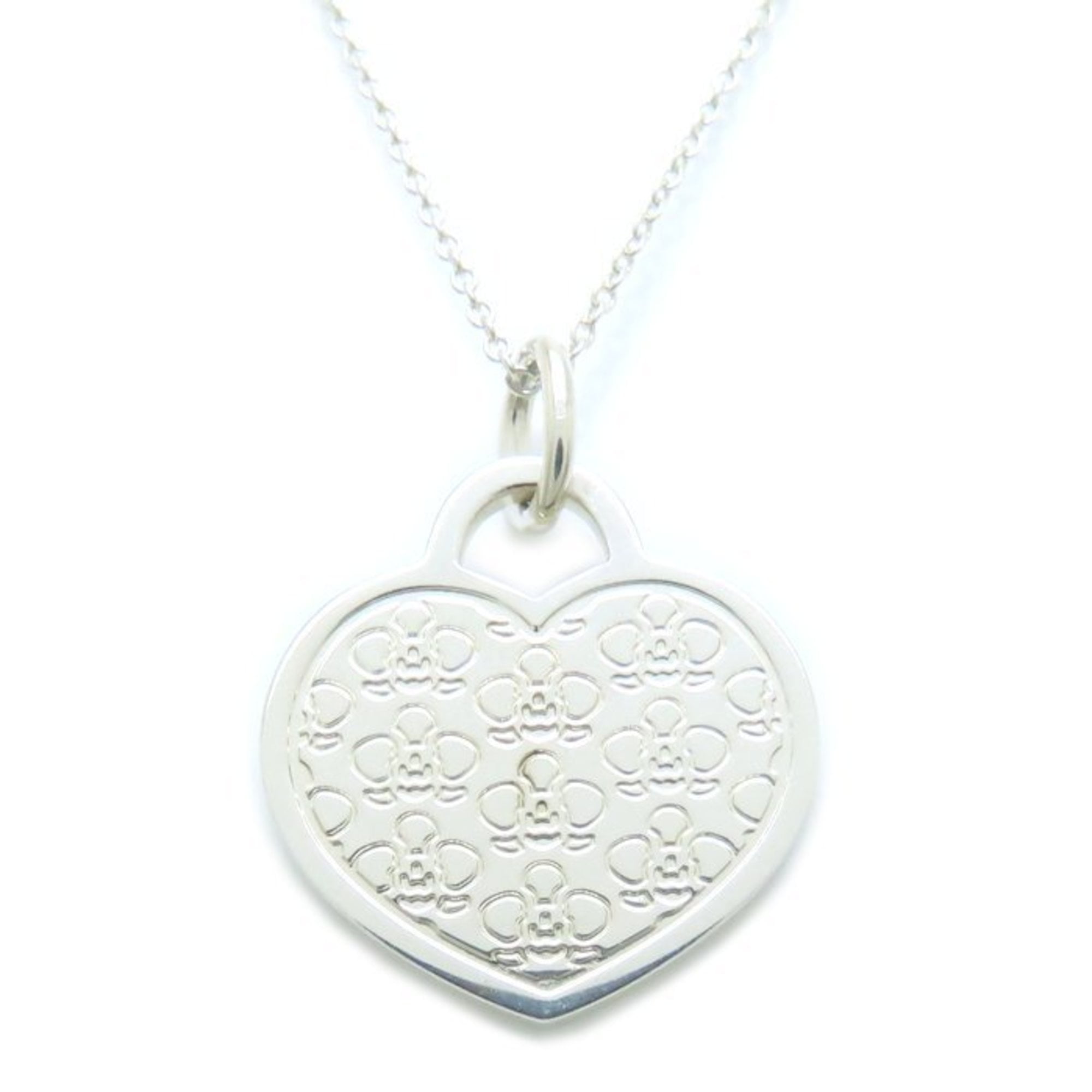 Pre-Owned TIFFANY & Co. Heart Necklace in Sterling Silver with a and Orchid (RUN)... (Good)