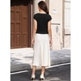 thumbnail image 3 of DARING DIVA Women's Cap Sleeve Crew Neck Buckle Tunic Business Top XS Black, 3 of 6
