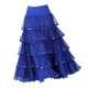 thumbnail image 3 of Faldas completas para baile de salón flamenco, vals del vientre, vestido para mujeres y niñas Azul, 3 of 7