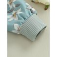 thumbnail image 6 of Wassery Toddler Girl Fall Dress Floral Print Long Sleeve Round Neck Patchwork Dress Kids Casual Dress with Belt 3-7 Years, 6 of 8