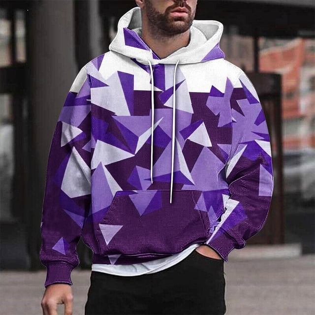 Sudadera con capucha para hombre, estilo casual, con cuello redondo, estampado, manga larga, blusa de poliéster