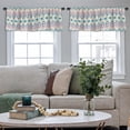 thumbnail image 4 of LALILO Kitchen Curtain Valance Ikat Tie Dye With Stripes And Rod Pocket Window Curtain 52"x 18" Set of 2, 4 of 5