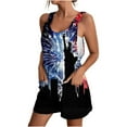thumbnail image 3 of QATAINLAV 4th of July Jumpsuit, USA Flag Printed Jumpers Womens Casual Casual Festival Playsuits Lightweight Linen Going Out Sport Jumper with Pocket Lightening Sales Multicolor S, 3 of 6