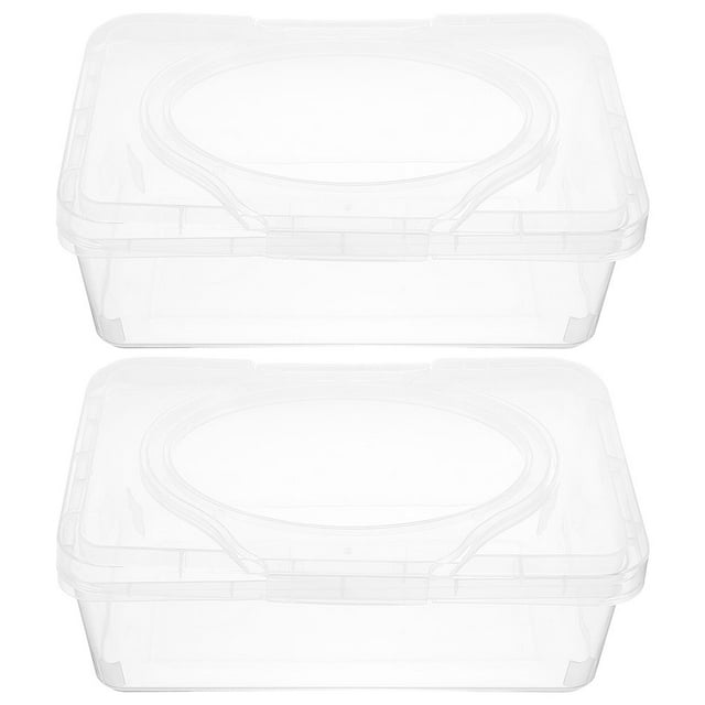 BRIGHTFUFU Estuche dispensador de toallitas húmedas (2 unidades), caja para guardar pañuelos, organizador de servilletas con tapa