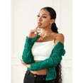 thumbnail image 6 of Arvbitana Women Jacket Long Sleeve Cardigan Open Front Sequined Fall Ladies Cropped Tops Coat for Club Party, 6 of 9