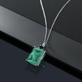 thumbnail image 4 of Gem Stone King 925 Sterling Silver Green Malachite and Black Onyx Pendant Necklace for Women (18.22 Cttw, Emerald Cut 18X13MM, With 18 inch Silver Chain), 4 of 4