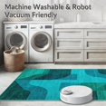 thumbnail image 5 of ODIKA 8'x10' Machine Washable Non-Slip Area Rug, Modern Textured Geometric Design High Traffic Rug, Teal, 149211, 5 of 7