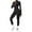Black, variant on Women's Seamless Yoga Jumpsuit - Long Sleeve, Zipper, Tight Tracksuit, Polyester, Spring/Summer - S-L Sizes