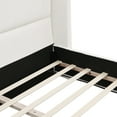 thumbnail image 6 of Christopher Knight Home Modern Upholstered Queen Bed Frame with Wingback Headboard, White, 6 of 9