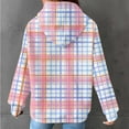 thumbnail image 6 of Lovskoo Women's Drawstring Sweatshirt Plaid Printed Long Sleeve Hooded Pullover Tops with Pockets Sky Blue, 6 of 6