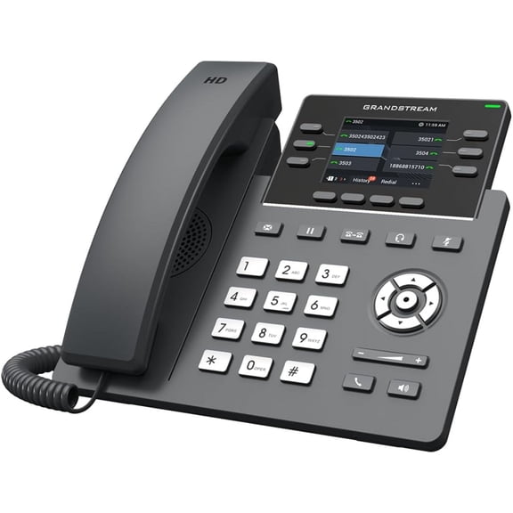 Grandstream GRP2613 IP Phone | 6 Lines, 4 SIP Accounts | 2.8-Inch Color Display | Dual-port Gigabit Ethernet with Integrated PoE