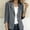 *Gray, variant on Women's Linen Blend Notch Collar Long Sleeve Blazer Shirt ,Solid Color Casual Jacket Beige,Women's Plus M