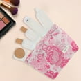 thumbnail image 4 of Unique Bargains 1 Pc Lightweight Clutch Elegant Jacquard Large Makeup Bag for Vacation Pink Canvas, 4 of 6