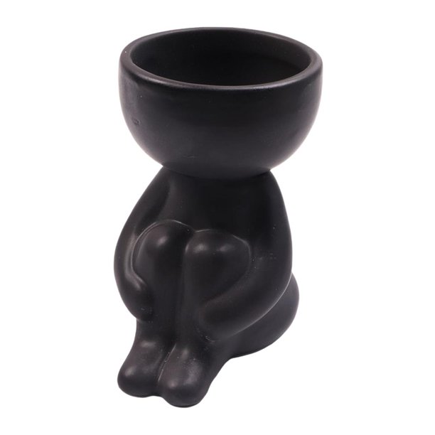 Florero carnoso de cerámica ornamentos artesanías Negro 6x6x9.2cm Sunnimix Macetas De Plantas Suculentas