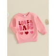 thumbnail image 5 of Elippeo Baby Girl Valentine Sweatshirts Long Sleeve Round Neck Heart Letter Embroidery Pullovers Warm Tops 6 12 18 24 Months 3 4 Years, 5 of 10