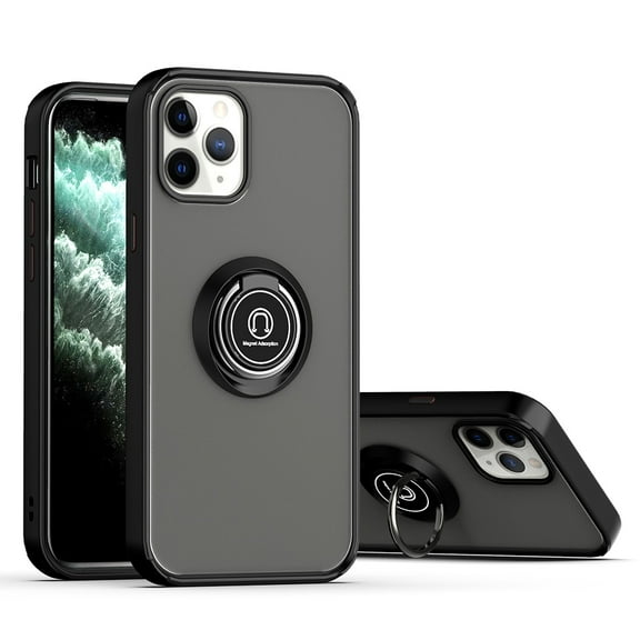 Xpm Case for Apple iPhone 13 Pro Max (6.7") Hybrid Frosted Protector Magnetic Ring Holder Stand Kickstand Heavy Duty Bumper Cover for iPhone 13 Pro Max - Black