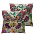 thumbnail image 2 of Acheng Butterfly Flower Throw Pillow Covers,Colorful Animal Floral Butterflies Cushion Cases Decorative Pillow Cases for Couch Sofa Bedroom,2 Pcs White, 2 of 6
