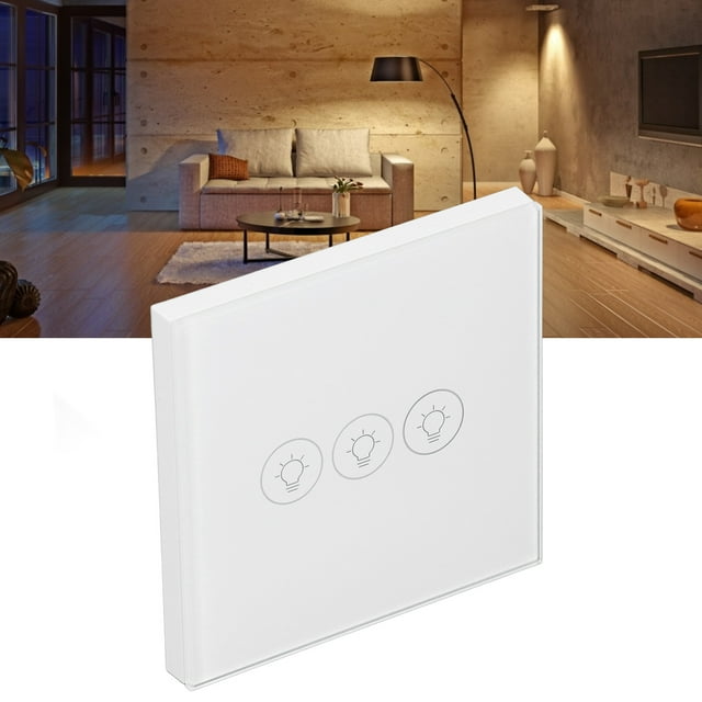 Interrupteur de Lumière Tactile WiFi, Commande Vocale Dimmable Empêcher les Rayures Interrupteur Tactile Mural Intelligent pour ZigBee