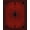 Red Black, Pattern 15, variant on ODIKA 8'x10' Washable Area Rug Durable, Non-Slip Spider Web Design With Bold Radiating Strands And Dark Border for Living Room, Under Sectional, Family