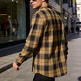 thumbnail image 5 of Stamzod Mens Shirts Long Sleeve Button Down Plaid Shirt Casual Stylish Flannel Shirts Yellow S, 5 of 9