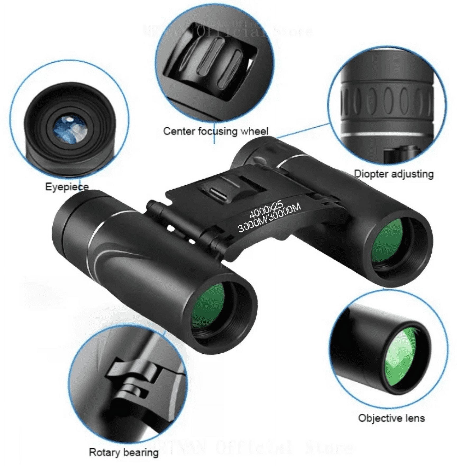 4000X25 Zoom HD Binoculars Telescope Powerful Portable Folding Long-Distance Vision Hunting Outdoor Camping Sports
