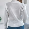 thumbnail image 6 of EDFBUYKRS Female Sweaters Fall Cardigan Sweaters for Women Button Long Sleeve Knit Oversized Sweater Coats with Pocket Fall Sweater S, 6 of 9