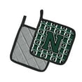 thumbnail image 2 of Letter N Football Green and White Pair of Pot Holders, 2 of 2