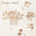 thumbnail image 5 of 5Pcs Pink Bridal Flower Hair Pins Combs Accessories Jewelry Kit Multi Style Exquisite Gold Floral Leaf Pearl Crystal Twist Barrette Pin, 5 of 9