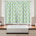 thumbnail image 2 of Ambesonne Gator Kitchen Curtains, Surfing Happy Crocodile, 55"x45", Pale Blue Yellow Green, 2 of 3