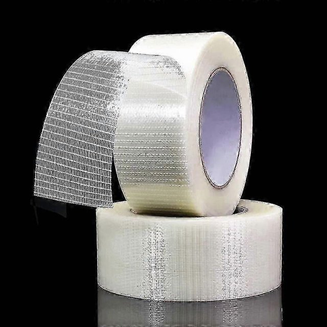 Transparent Bi Directional Filament Tape, Fiber Reinforced Filament Packing Tape Reinforcement And Strapping Heavy Duty Adhesive Tape, 50m X 50mm (pac