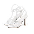 thumbnail image 3 of Sandalias Mujer 2023 Estilo Conciso Sandalias De Una Tira Para Niñas Mujeres Sexy Tacón De Aguja Verano Sandalias Elegantes Negro Rojo Blanco, 3 of 5