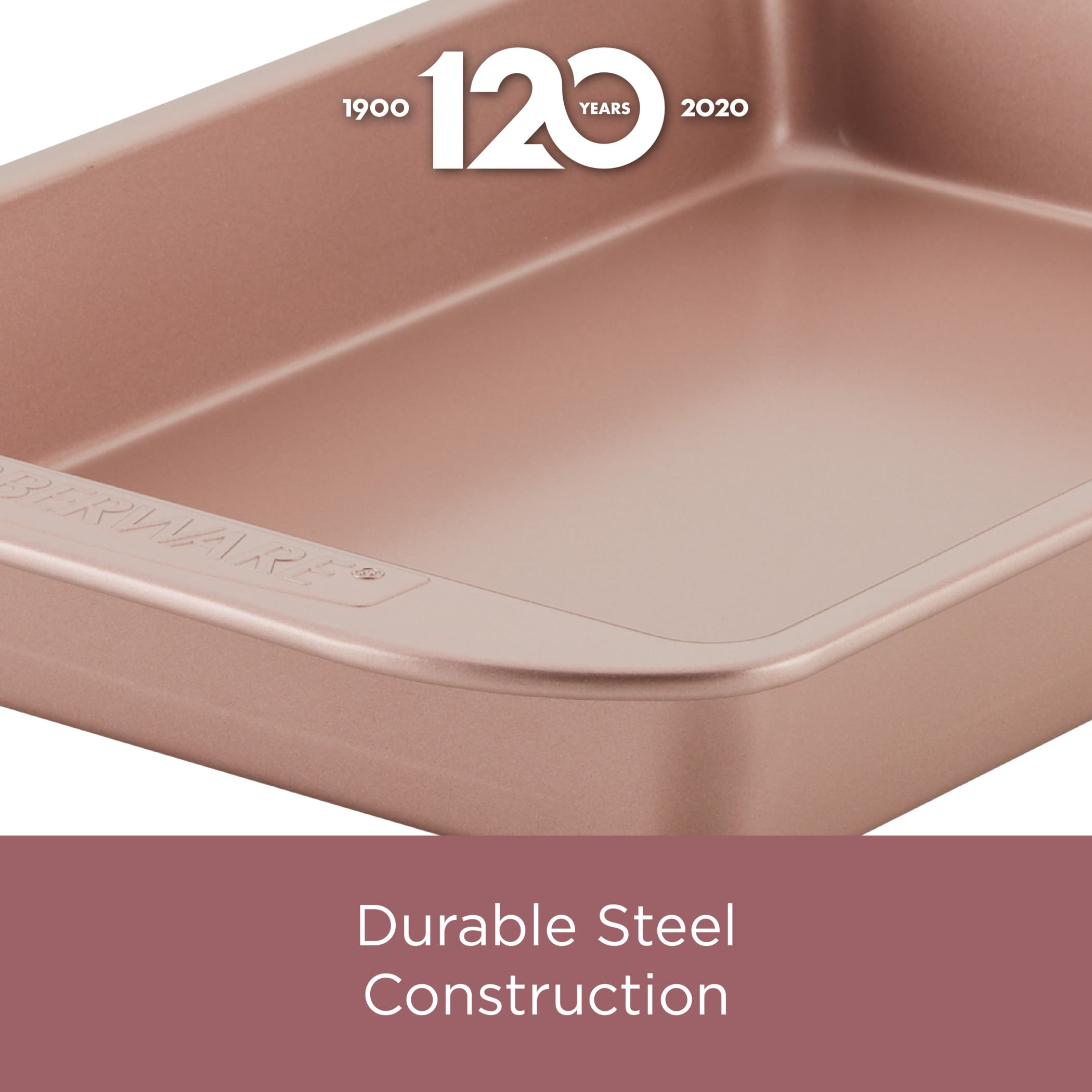 Farberware Bakeware 9 Inch Round Nonstick Cake Pan / Baking Pan, Rose Gold
