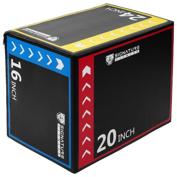 BalanceFrom 3-in-1 Foam Plyo Jump Box, Plyometric Home Gym Workout Equipment, Multicolor