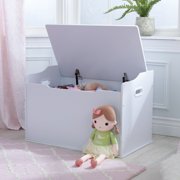 KidKraft Austin Wooden Toy Box/Bench with Safety Hinged Lid, White