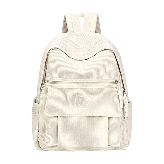 Cute Backpack Corduroy Large Capacity Bag for Commuting Daily Travel Use