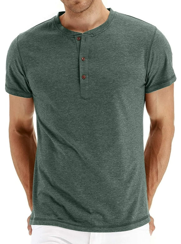Men's Short Sleeve Henley Shirts