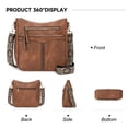 thumbnail image 5 of FALAN MULE Croosbody Bags for Women Leather Crossbody Purse Multi Pocket Shoulder Handbags, 5 of 6