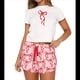 thumbnail image 2 of Conjunto de Pijama para Mujer Y2K, Conjunto de Pijama para Niña, Camiseta de Corta, Top Corto Estampado y Pantalones Cortos, Conjunto de Pijama de 2 Piezas. Rosa M, 2 of 6