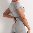 thumbnail image 5 of Womens Summer Tops Lace Shirts for Women Long Sleeve Top Women Satin Tops Summer Womens Fall Long Sleeve Shirts Athletic V Neck Shirt Solid Color Dress Top with Lace on Clearance Grey L, 5 of 6