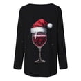 thumbnail image 5 of AGWOLF Womens Christmas Shirts Bling Wine Glass Graphic Tunic Tops Loose Long Sleeve Xmas T-shirts Casual Festive Sweatshrits, 5 of 5