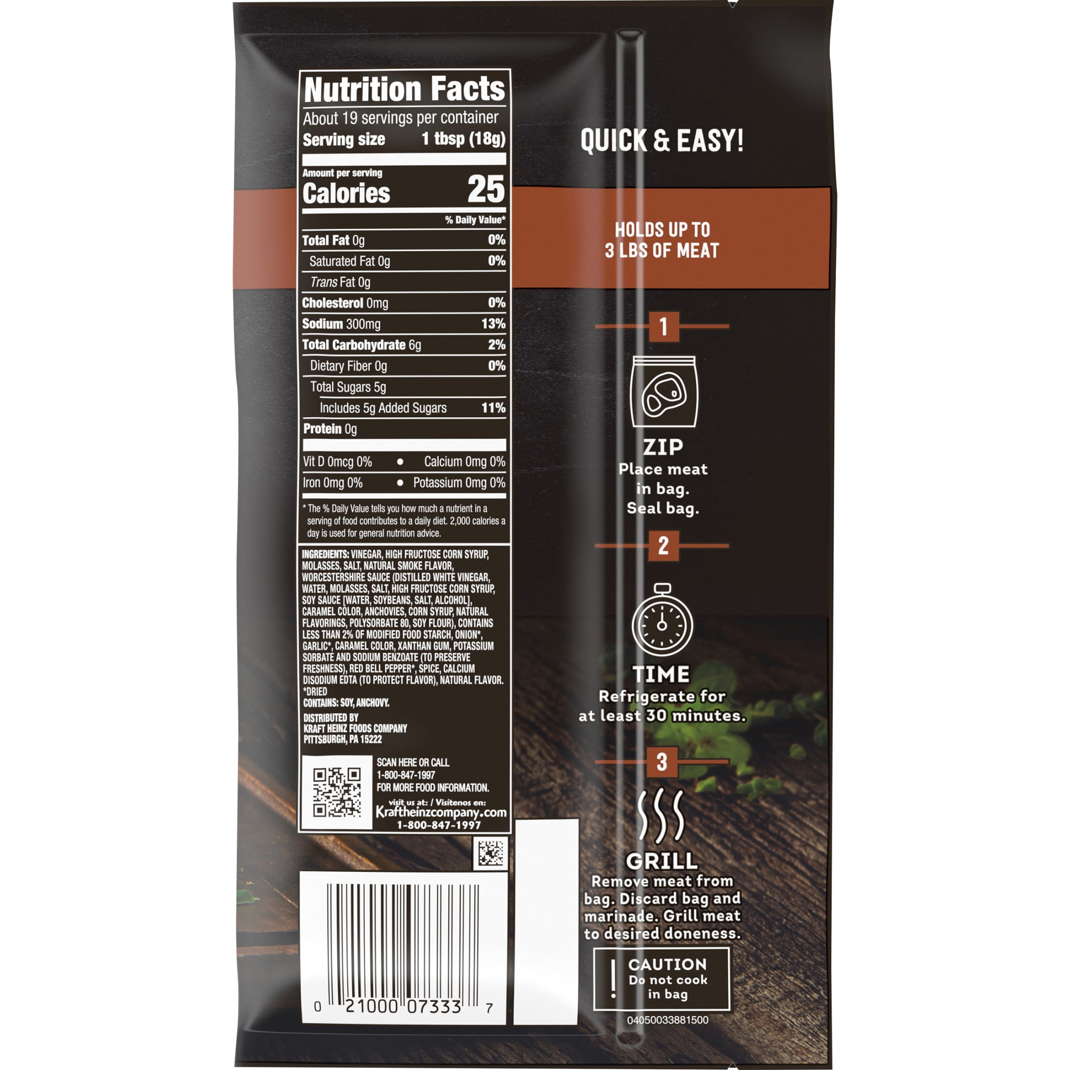 J.L. Kraft Marinade-In-A-Bag Smoky Mesquite Liquid Marinade, 12 oz Bag