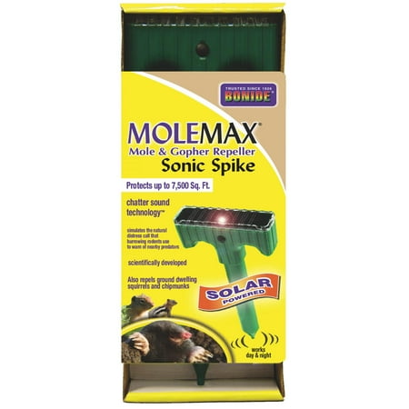 Bonide Mole Max Mole & Gopher Repeller Solar Powered Sonic Spike, 1 Unit