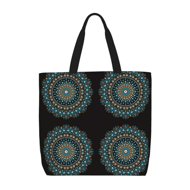 Easygdp Mandala Bolsa Tote para Mujer, Bolso de Hombro para Trabajo, Playa, Viajes, Compras y Supermercado