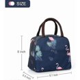 thumbnail image 2 of Navy Blue Flamingo Cool Bento Bag Bento Bag Portable Insulated Lunch Bag Cool Lunch Bag Picnic Tote Bag Insulated Bag Waterproof Canvas Ladies, Sol, 2 of 5