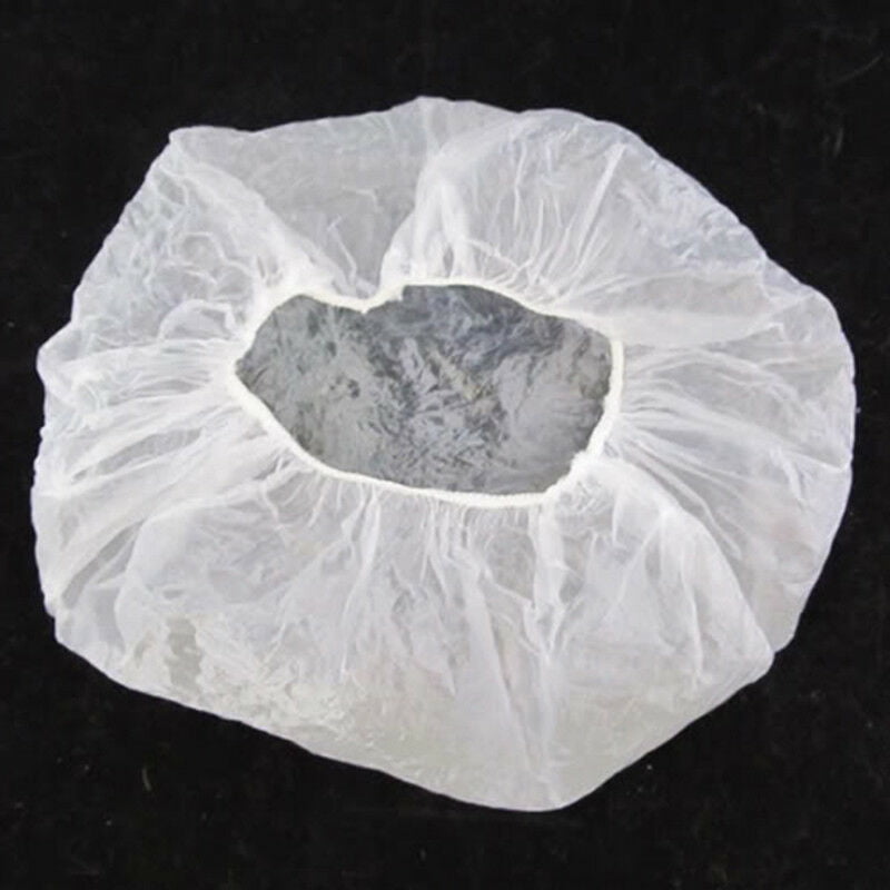 Details about   100+10 Disposable Clear Mop Mob Caps Clipped Hair Head Cover Shower Cap Plastic 