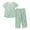 Green, variant on Women Cotton Pajamas Set Short Sleeve Top Capri Pants Sleepwear Plus Petite Flannel Pajamas