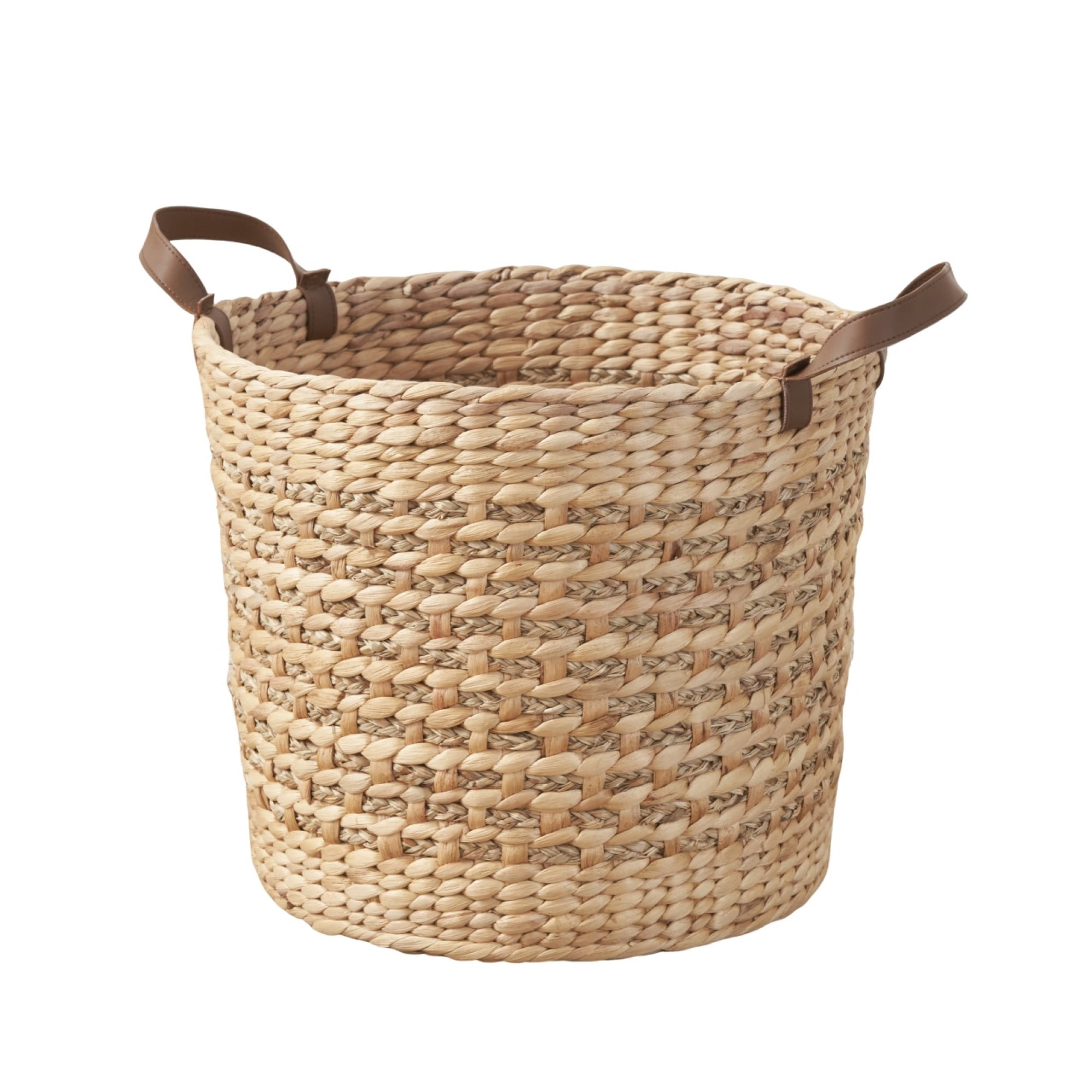Leumius 16.75 Gal Laundry Hamper Wicker Laundry Basket with Handles, Round Clothes Hamper with Removable Liner Bags Rattan Laundry Basket for Clothes