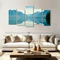 thumbnail image 2 of Elephant Stock Lake Mcdonald Morning Mist Wall Art - Horizontal Multi Panel Canvas - 5 Pieceliving Room Wall Decor - Photography Nature Multi Panel - Blue And Teal Decor - 94" x 48", 2 of 8